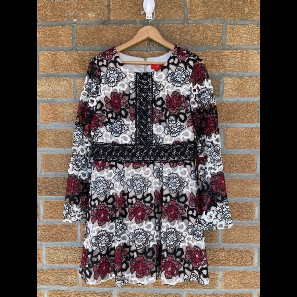 Nwt-Monique Lhuillier Bell Sleeve Dayla Dress Size 14